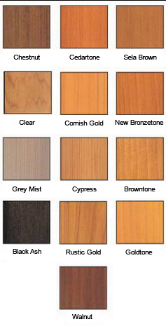 Wood coating colour options